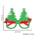 Detailed view of Christmas tree glasses frame with size and weight measurements - Bowknot Tree Glasses
