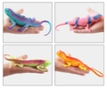 Realistic toy lizard models showing colorful textures and detailed scales in four vivid styles - 4pcs Multicolor Set