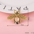 Golden honey bee alloy charm with champagne gemstone inlay for DIY accessories - D1030 Champagne Bee