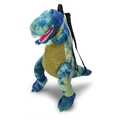 Kinder-Plüschrucksack in Dinosaurierform mit Tie-Dye-Muster und verstellbaren Trägern - Blauer Tyrannosaurus