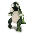 Zaino di peluche triceratopo verde con spallacci regolabili e consistenza morbida - Triceratopo Verde