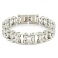 Bracciale da uomo a catena di moto in acciaio inossidabile argento dal design industriale - Color Acciaio