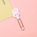 Cartoon white rabbit paperclip bookmark with rose gold metal finish for students - Little White Rabbit
