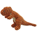 Orange dinosaur plush dog squeaky toy with durable textured fabric for medium large pets - Orange Dinosaur