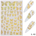 Adesivi per unghie 3D farfalla oro L-02 con finitura metallica laser olografica - Farfalla Oro Laser (L02)