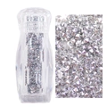 Micro diamantes plateados de 1,1 mm en frasco tallado para decoración de uñas y arte - 3000pcs/Botella / 26# Plata Mineral