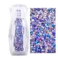 Micro diamantes azules y púrpuras de 1,1 mm para manicura en frasco facetado - 3000pcs/Botella / 30# Rosa Niebla
