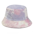 Tie-dye cotton bucket hat featuring purple and pink macaron tones with a wide brim - One Size / Multicolor 1# (Purple Pink)