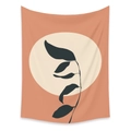 Bohemian Morandi wall tapestry with terracotta orange and minimalist leaf design - 73X95CM / LYQX004-Minimalist Leaf / Brushed Fabric