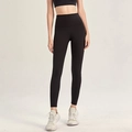 Hoch taillierte schwarze Fitness-Leggings mit Peach-Lift-Effekt aus elastischem Stoff - XL / Schwarz