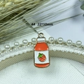 DIY strawberry enamel charm in gold alloy with 22x10mm size and bottle design - 4# Strawberry Drink