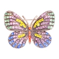 Elegant butterfly brooch in alloy with vibrant colorful rhinestones on white background - Multicolor Rhinestone Butterfly