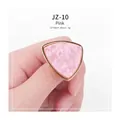 Pink marble texture triangle nail art palette ring with gold metal frame 33x30mm size - Pink Triangle