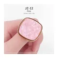 Golden square shell nail art mixing ring with pink marble texture, size 30x30mm - Pink Square