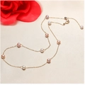 Delicate gold chain necklace featuring mixed pink, white, and purple freshwater pearls - Multi-color Long Style (2#)
