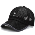 Zwarte ademende mesh baseballpet met TUTUPAI LUCK-patch voor zonbescherming in de zomer - Zwart Label / Zwart