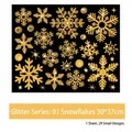 Adesivi natalizi con glitter dorati a forma di fiocco di neve, set da 29 pezzi per vetri - Serie Glitter: Fiocco di Neve Dorato Stile 01