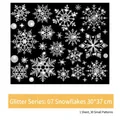 Detail of silver glitter snowflake stickers 30x37cm set with 30 pieces for window decor - 30*37cm / Glitter Series: Silver Snowflake Style 07