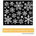 Detail of 29 glittery silver snowflake window stickers on 30x37cm sheet for Christmas decor - 30*37cm / Glitter Series: Silver Snowflake Style 05