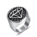 Anello sigillo vintage punk da uomo in acciaio inossidabile con rilievo a diamante - US 7 / Color Acciaio