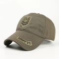 Army style cotton baseball cap with U.S. Army embroidery in olive green finish - Adjustable / Army Green