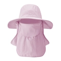 Pink quick-dry outdoor sun hat with face cover and neck flap for full protection - Pink