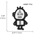 Nostalgic black and white cartoon robot enamel pin with 3.3g weight and 2.8cm height - Black and White Robot Character