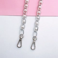 Silver metal handbag chain with white pearls and lobster clasps for phone cases - 8mm Pearl Chain (Silver) Large Clasp / 120cm