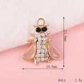 DIY rhinestone honey bee pendant for jewelry making with gold frame and enamel wings - D914 Small Bee