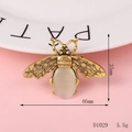 Retro bee charm with cat eye stone, 35x46mm DIY alloy jewelry accessory D1029 - D1029 Cat Eye White Bee