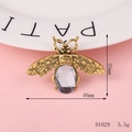 Golden bee DIY accessory with clear faceted gemstone and 46mm x 35mm dimensions - D1028 White Bee