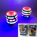 Colorful light-up music peg-top toy for kids with dynamic LED rotating effects - Classic Music Wood Finish Gyro (No Laser)