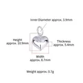 Ciondolo a cuore in argento sterling S925 lucido con altezza 10,9 mm per gioielli fai da te - Argento - Piccolo