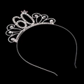 Detail of 60th birthday crown headband with sparkling rhinestones and silver metal finish - Number 60