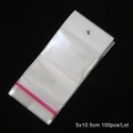 Transparent 5x10.5cm OPP poly bags with red sealing line for DIY jewelry packaging - 100pcs/lot / 5x10.5cm