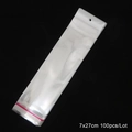 7x27cm transparent OPP bags with hanging hole and red seal for DIY jewelry packaging - 100pcs/lot / 7x27cm