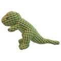 Green dinosaur plush dog toy with textured corduroy fabric for aggressive chewers - Light Green Dinosaur