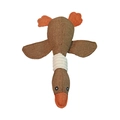 Brown plush duck dog toy with squeaker and durable linen texture for large dogs - Brown Wild Goose