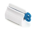 Spremi-dentifricio manuale con base in plastica bianca e manopola girevole blu - Confezione Singola (Sacchetto OPP) / Blu