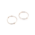 Minimalist rose gold stainless steel round hoop earrings with elegant knot detail - 30MM / Rose Gold