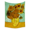Morandi style Van Gogh Sunflowers wall tapestry with yellow floral art print - 73X95CM / LYQX005-Sunflowers / Brushed Fabric