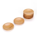 Set of 5 natural bamboo round saucers for succulents and DIY crafts with wood grain finish - The Curved Coaster Has A Diameter Of 7.5 Cm And A Thickness Of 1.2 Cm.
