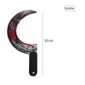 Halloween 33cm plastic sickle prop with realistic red blood splatters for cosplay - Scythe