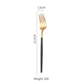 Modern black and gold stainless steel dinner fork 21.3cm in length weighing 29g - Black Gold Fork