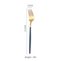Portuguese style dinner fork with matte gold head and dark blue handle, length 21.3cm - Green Gold Fork