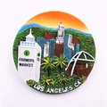 Resin 3D relief fridge magnet featuring Los Angeles city skyline and landmark tower - Los Angeles, USA