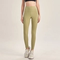 Leggings da yoga a vita alta verde oliva da donna con controllo della pancia e vestibilità - S / Verde