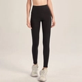 Leggings neri da yoga a vita alta in tessuto elasticizzato per allenamento professionale - S / Nero