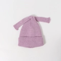 Pale purple knit beanie for kids with long bow-knot rabbit ears and ribbed cuffs - Kids (48-53CM) / Purple
