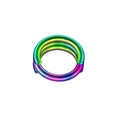 Three-layer rainbow stainless steel nose ring hoop with vibrant gradient finish - Colorful